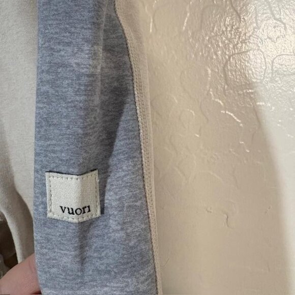 Vuori Pants Womens Large Beige Gray High Rise Leggings Colorblock Side VW462 - Picture 3 of 9